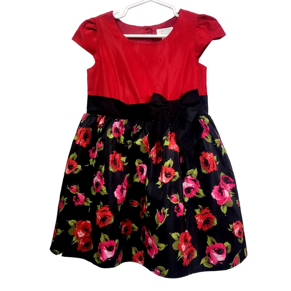 est. 1989 Place Girl's Red and Black Floral Dress Size 3T
